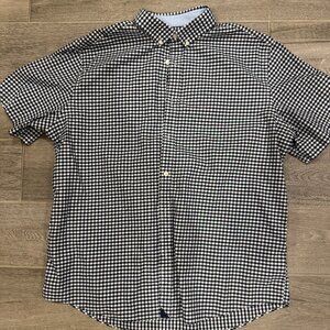 UNTUCKit Men’s XL Navy White Gingham Short Sleeve Button Down Shirt Cotton